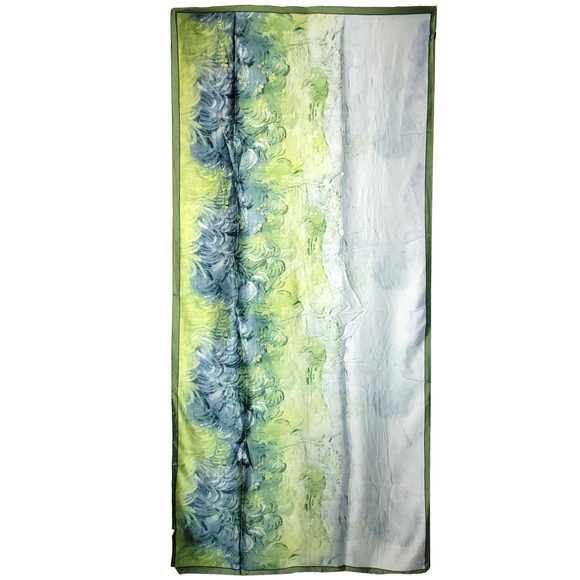NWT Long Soft Scarf 35"x70" Rectangle Silk Feeling 100% Shawl Wrap 02071 - Picture 4 of 6